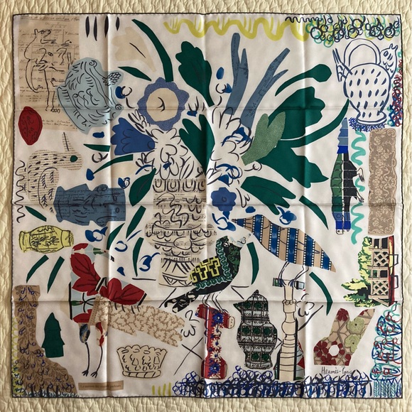 Brand New Hermes La Maison des Oiseaux Parleurs Silk Scarf - Picture 5 of 14